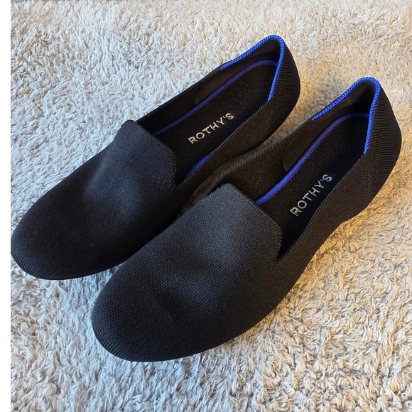 Rothy's The Loafer Black Knit Sustainable Slip On Women's Shoes Size 11 - Picture 1 of 4